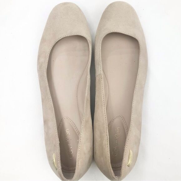 Calvin Klein FREDERICA Cream Suede Ballet Flats - Picture 2 of 13